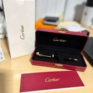 Cartier Black Gold Composite Executive Rollerball Pen Rare AD VIP Gift